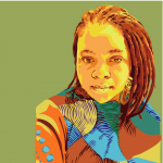 illustrated portrait of Msia Kibona Clark